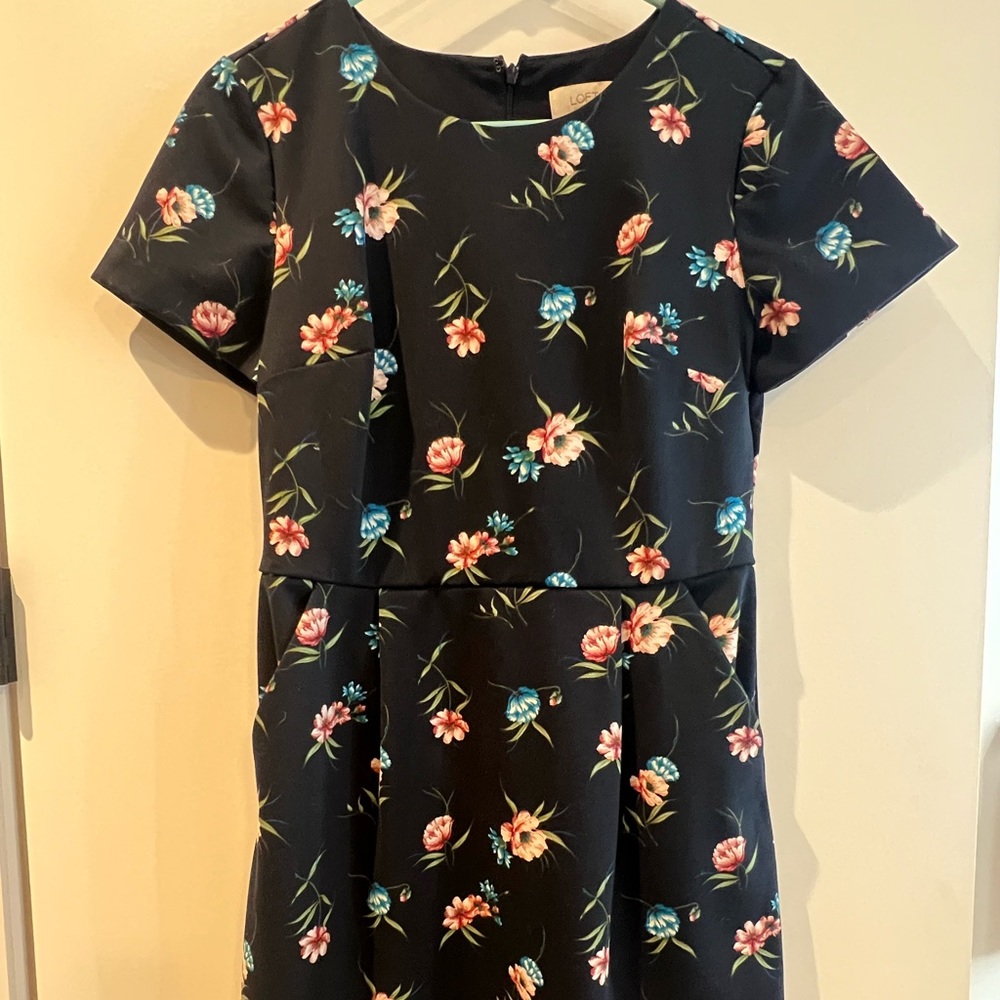 Floral Zip Up Dress with Pockets